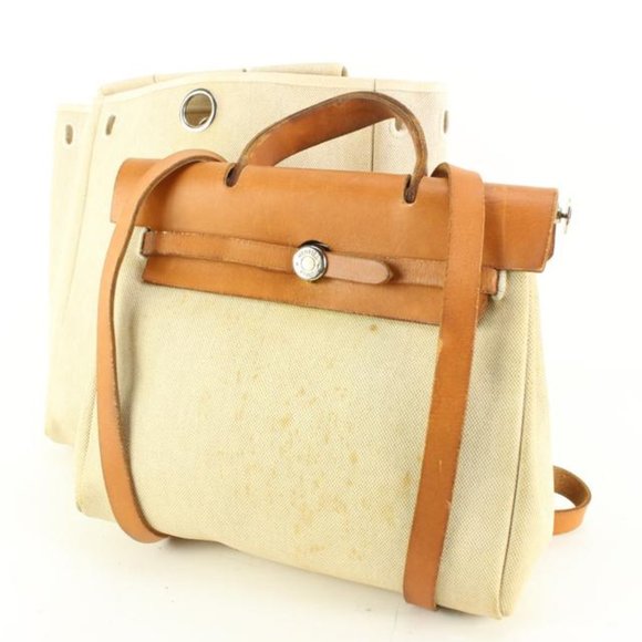 Hermès Beige x Brown Sac a Dos Herbag Backpack 2-in-1 60h429s - Picture 3 of 12